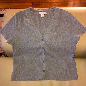 Top shop grey button up T-shirt size US 2